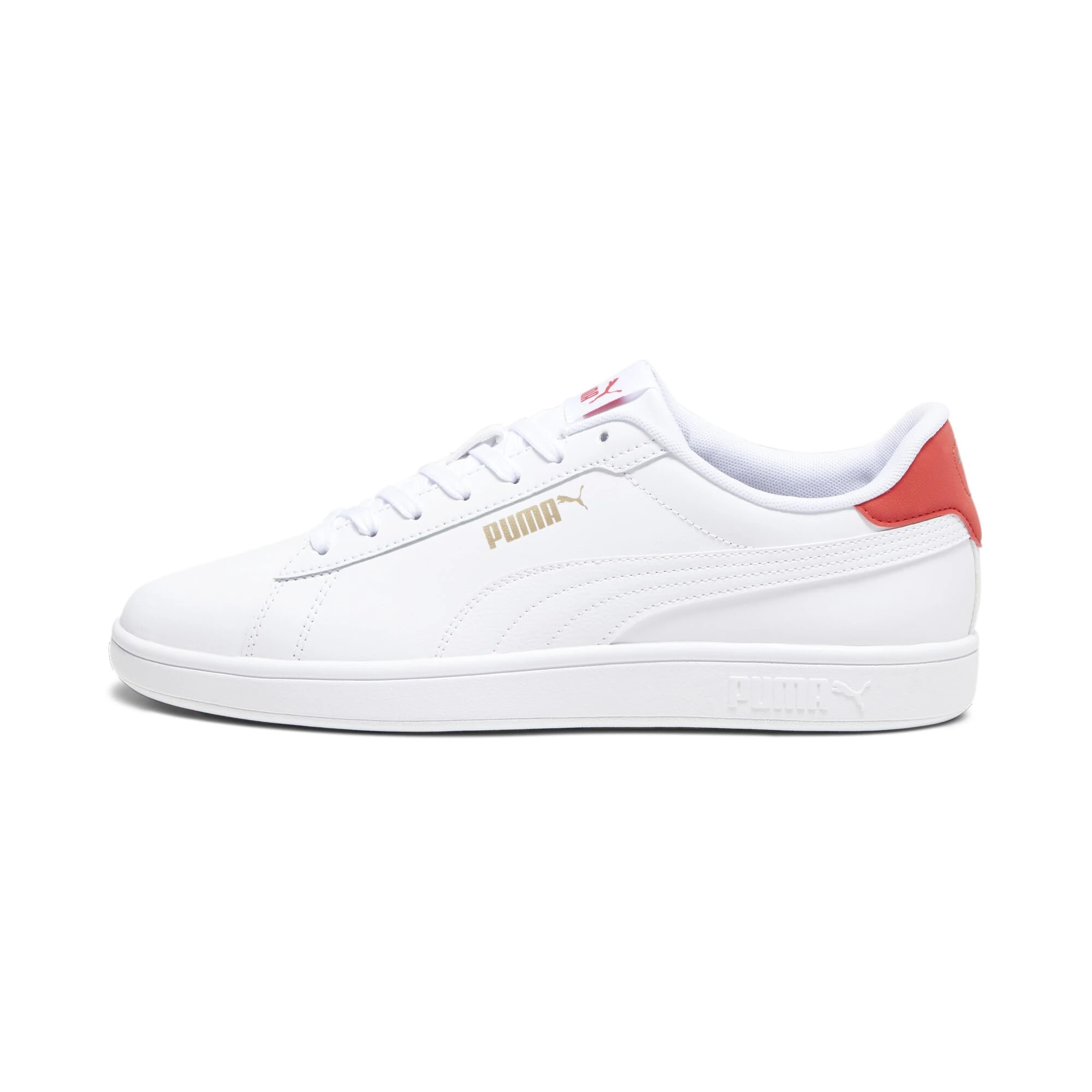 PUMA Unisex Smash 3.0 L Sneaker, White White-for All TIME RED, 3 UK