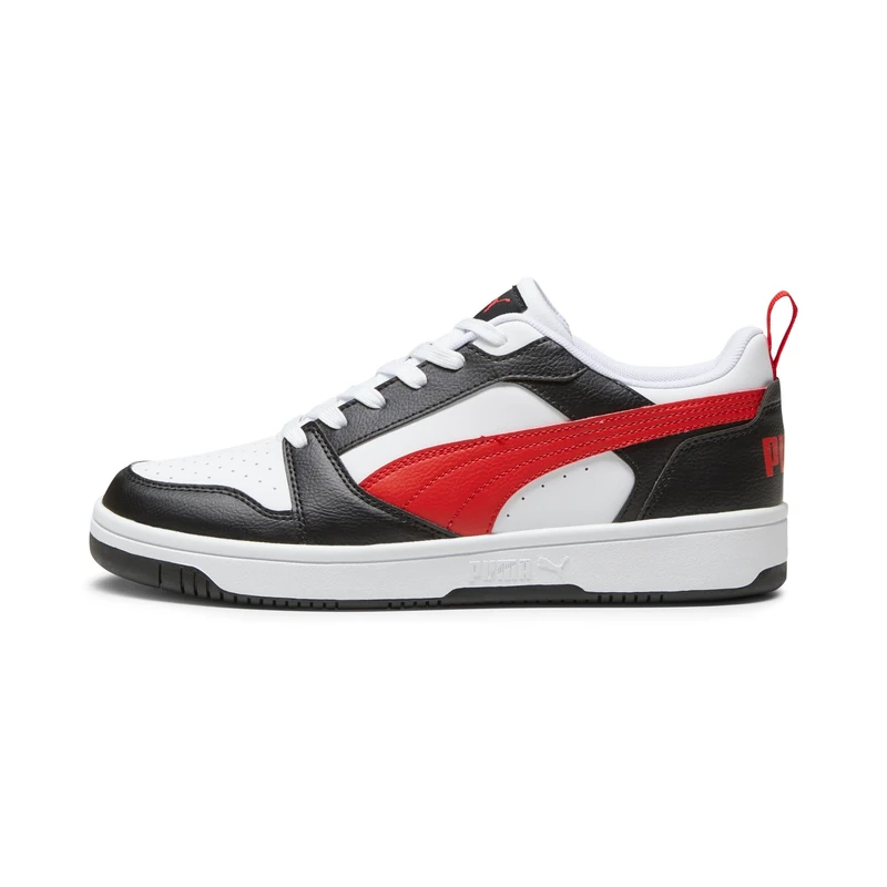 Puma Unisex Adults Rebound V6 Low Sneakers, Puma White-For All Time Red-Puma Black, 5 UK