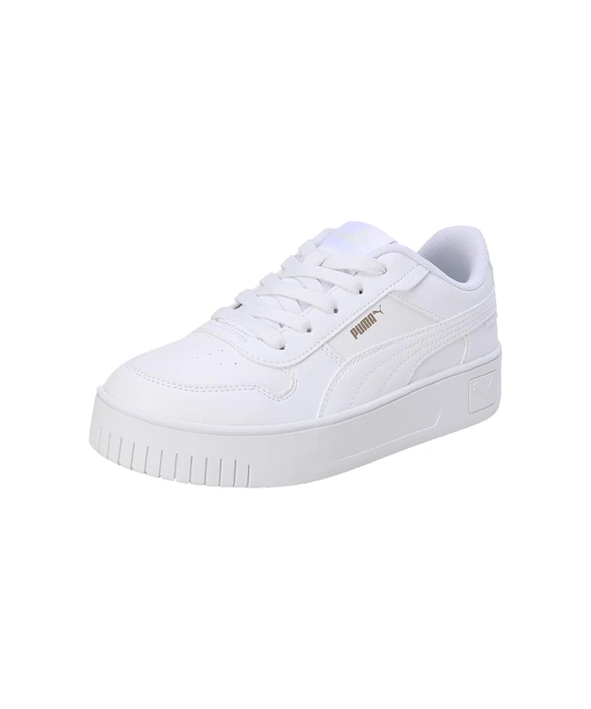 PUMA Girls Carina Street Ps Sneaker, Puma White Puma White Puma Gold, 11 UK Child Narrow - Image 1