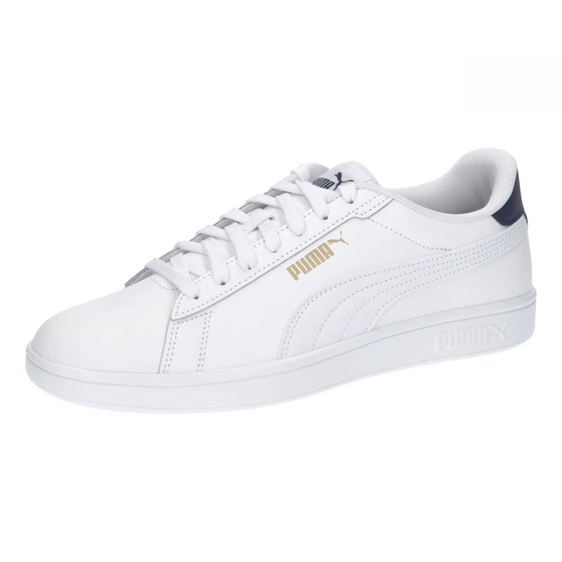 Puma Unisex Adults Puma Smash 3.0 L Sneakers, Puma White-Puma Navy-Puma Gold, 4.5 UK