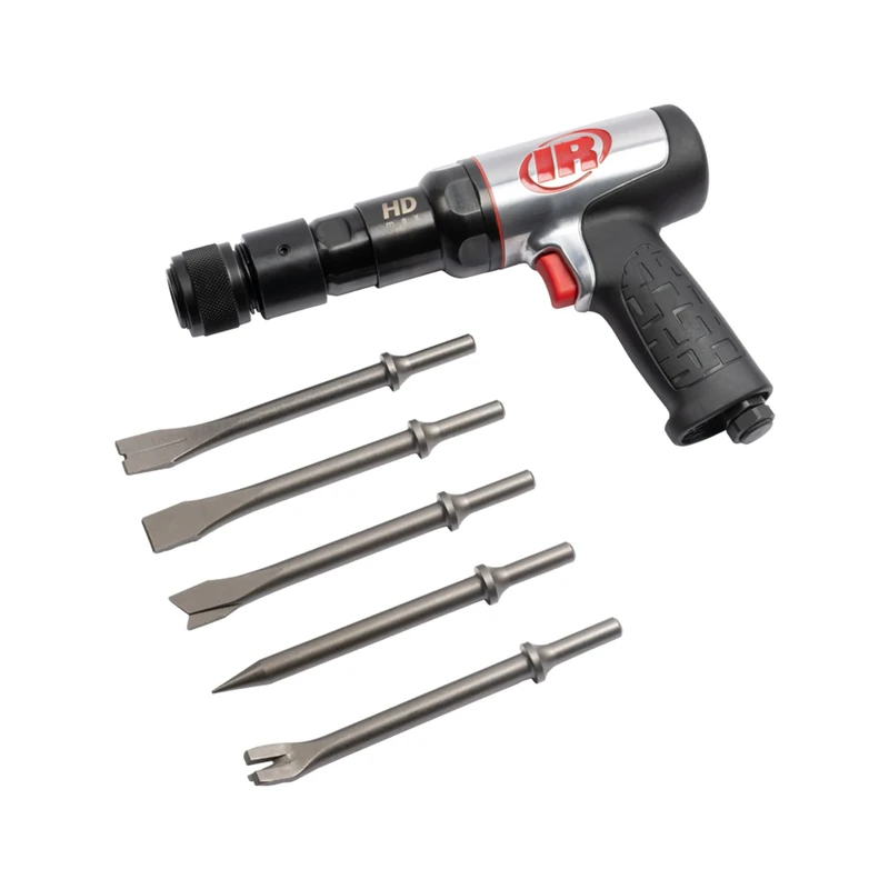 Ingersoll Rand Air Hammer Kit 135MAXK, Heavy Duty Pneumatic Hammer with 2600 BPM, 76 mm Stroke, 3/4" Bore Diameter, Incl. 5-Pieces Chisel Set