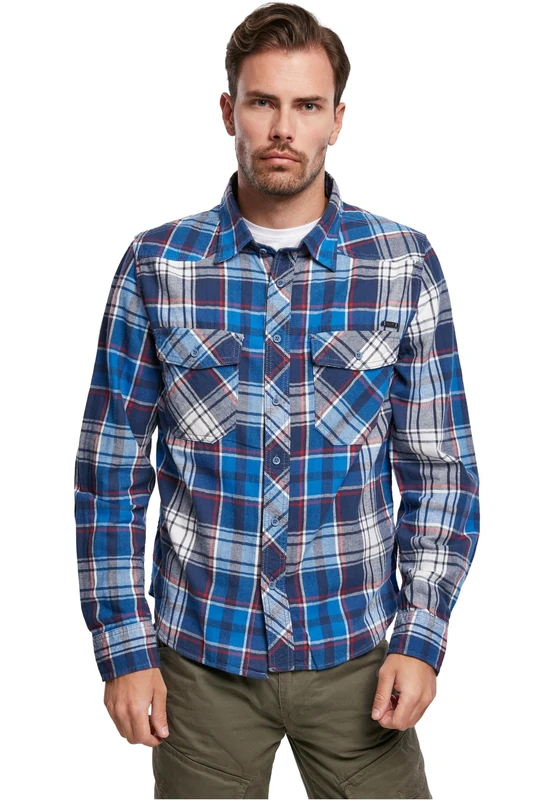 Brandit Check Shirt Long Sleeve, color: navy, size: 7XL - Image 1