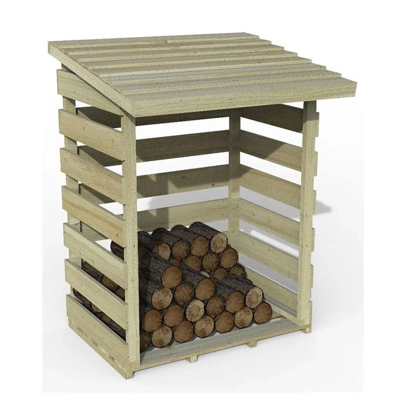 Forest Garden Compact Wooden Pent Log Store (1m x 0.8m)