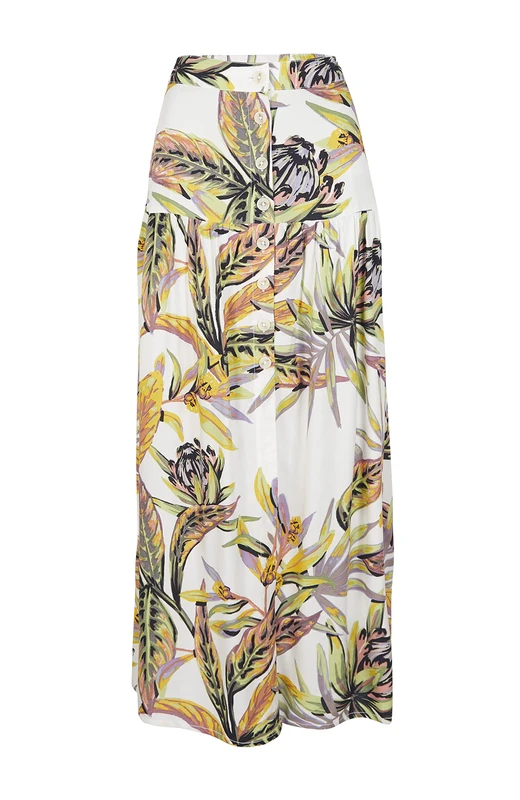 O'NEILL Women's Alofa Maxi Skirt, 31022 White Tropical Flower, M/L - Image 1