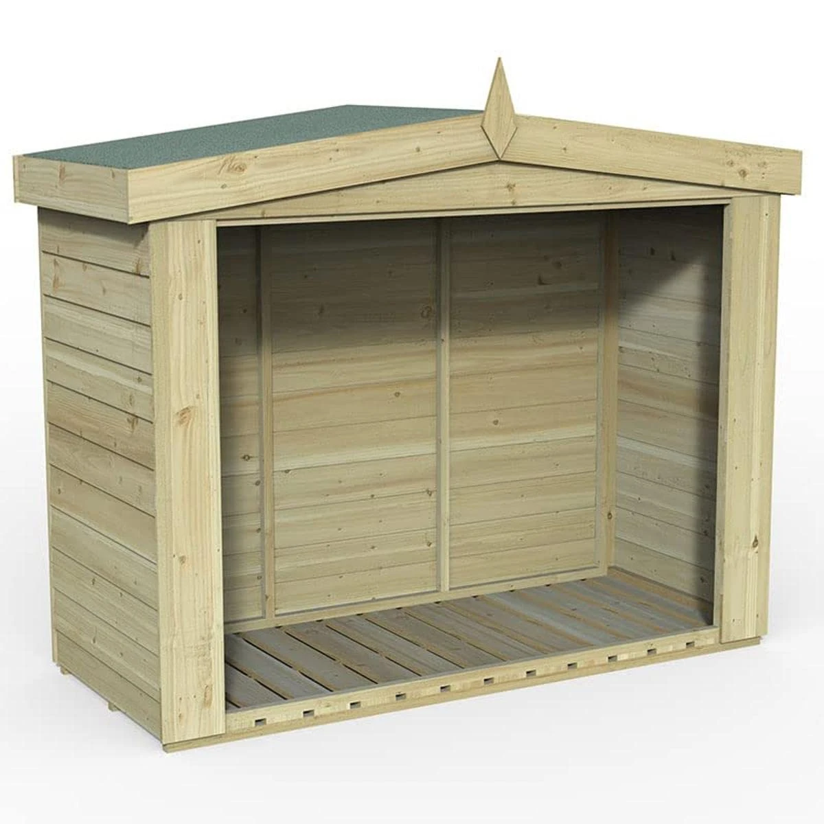 Forest Garden Forest Overlap Apex Log Store (2m x 0.8m)