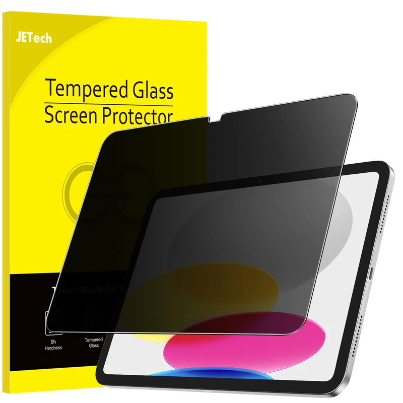 JETech Privacy Screen Protector for iPad (A16) 11th/10th Generation (2025/2022), Anti-Spy Tempered Glass Film