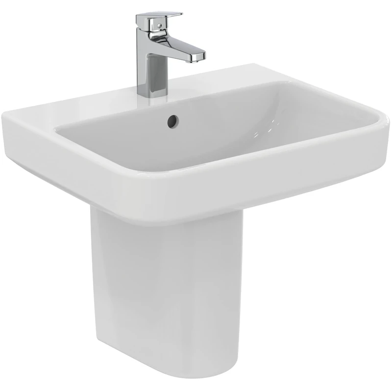 Ideal Standard - i.Life B Washbasin 55 cm with Central Hole for Open taps and Overflow Hole. Column, semi-Column and Furnishing Siphon to be Purchased Separately. White