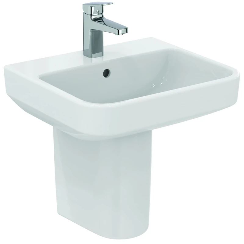 Ideal Standard - i.Life B Washbasin 50 cm with Central Hole for Open taps and Overflow Hole. Column, semi-Column and Furnishing Siphon to be Purchased Separately. White
