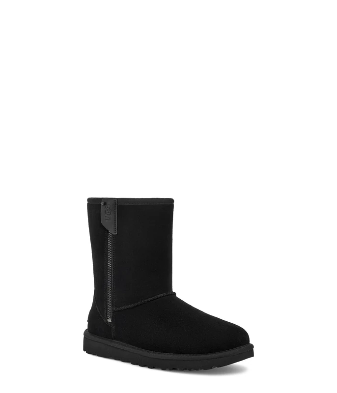 UGG Women's Classic Short Bailey Zip Boot, Black, 3 UK