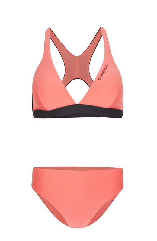 O'Neill Women's HYPERFREAK BIKINI SET Bikini, 44022 Georgia Peach Colour Block, Regular - Image 1