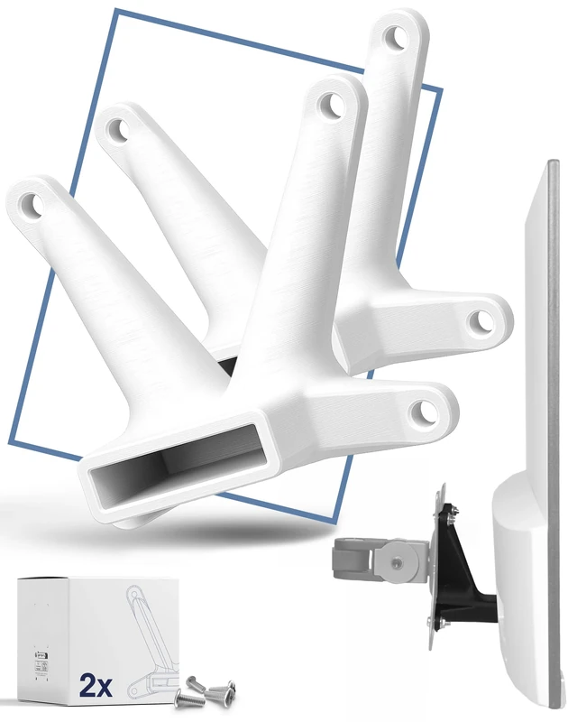 3IDEE VESA Adapter Bundle compatible with HP monitor (22f, 22es, 22ea, 24f, 24fh, 24fw, 24es, 24er, 24ea, 27f, 27fh, 27fw, 27es, 27er, 27ea) - including screw set - 75x75 mm - pack of 2 (White)