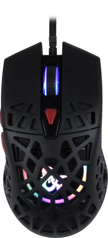 Konix Dungeons & Dragons Ultra Light 70g Gaming Mouse with 7 DPI Levels Rainbow LED Backlight - Black