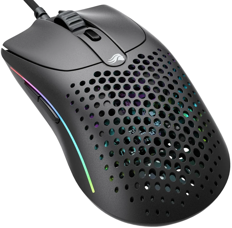 Glorious Gaming Model O 2 Wired Gaming Mouse - 59g Ultralight, FPS, 26,000 DPI, Motion Sync, 80M Click Rated Switches, 6 Programmable Buttons, Ambidextrous, RGB, PTFE Feet - Black
