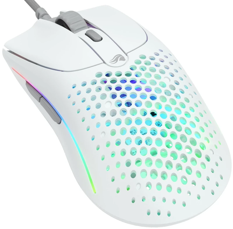 Glorious Gaming Model O 2 Wired Gaming Mouse - 59g Ultralight, FPS, 26,000 DPI, Motion Sync, 80M Click Rated Switches, 6 Programmable Buttons, Ambidextrous, RGB, PTFE Feet - White