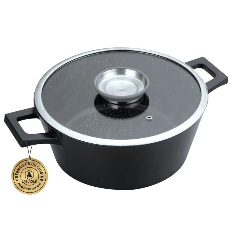 Laguiole - Greblon C2 + Induction Casserole 28 cm Black Non-Stick - Image 1