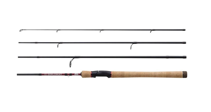 Abu Garcia Diplomat V2 Travel Fishing Rod – Compact 4-Piece Carbon Travel Rod for Multiple Species, Premium Cork Handle, Ideal for Freshwater and Saltwater Fishing 3.04m 12-32G