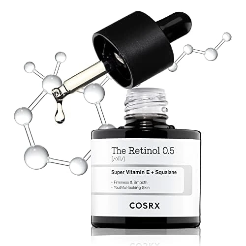 COSRX Retinol 0.5 Oil Korean Anti-Aging Face Oil with Highly Concentrated Retinol for Wrinkle Reduction, Fine Lines, Even Skin Tone, Youthful Glow & Smoother Skin, Korean Skincare 20ml