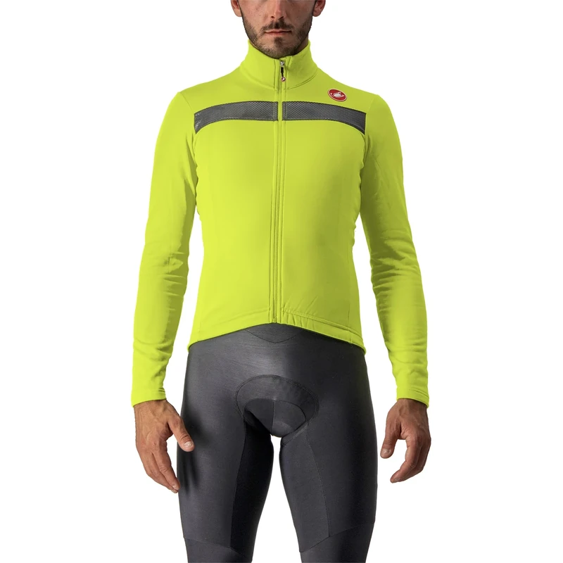 CASTELLI 4518511-383 PURO 3 JERSEY FZ Sweatshirt Men's ELECTRIC LIME/SILVER REFLEX Size XL