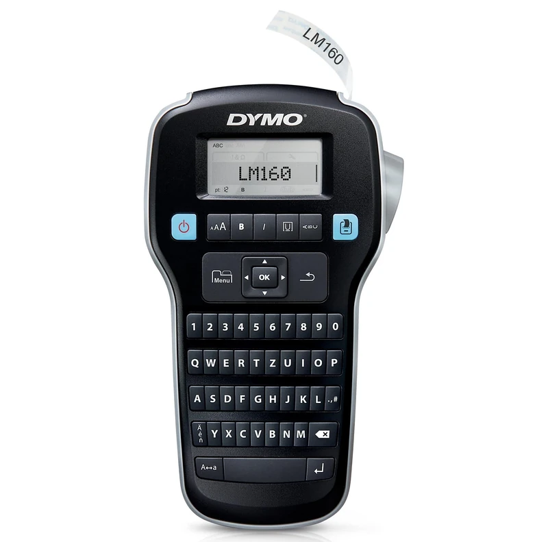 DYMO LabelManager 160 Portable Labelling Device, Labelling Device with QWERTZ Keyboard and Easy Text Editing, for D1 Labels in 6, 9 and 12 mm Widths