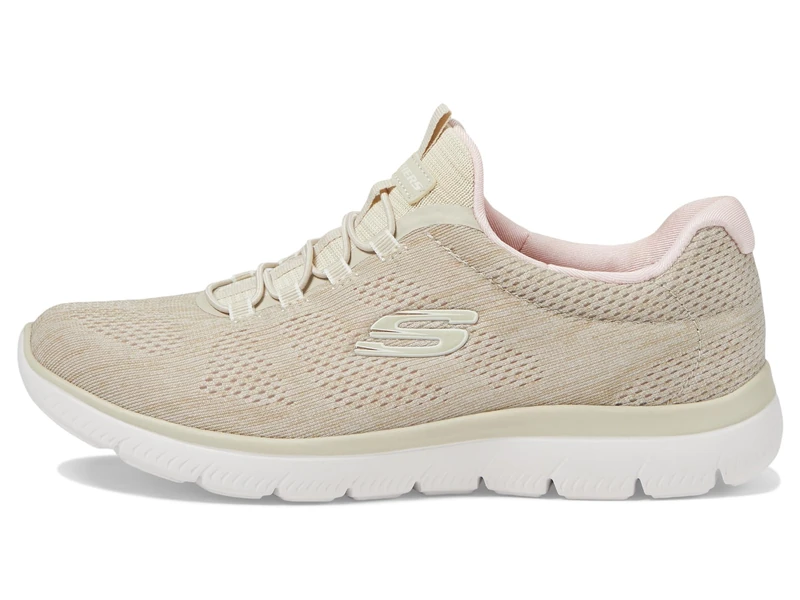 Skechers Women's Summits Fun Flare Trainers, Taupe Mesh/Light Pink Trim, 3.5 UK