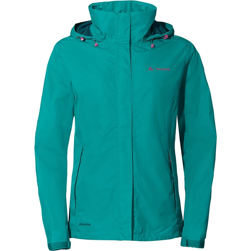 VAUDE Women's Escape Light rain jacket in blue, Waterproof Jacket Women, packable rain jacket with Hood, Climate-Friendly Windbreaker Jacket, L