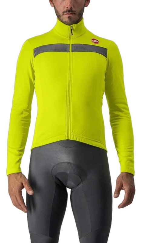 CASTELLI 4518511-383 PURO 3 JERSEY FZ Sweatshirt Men's ELECTRIC LIME/SILVER REFLEX Size L