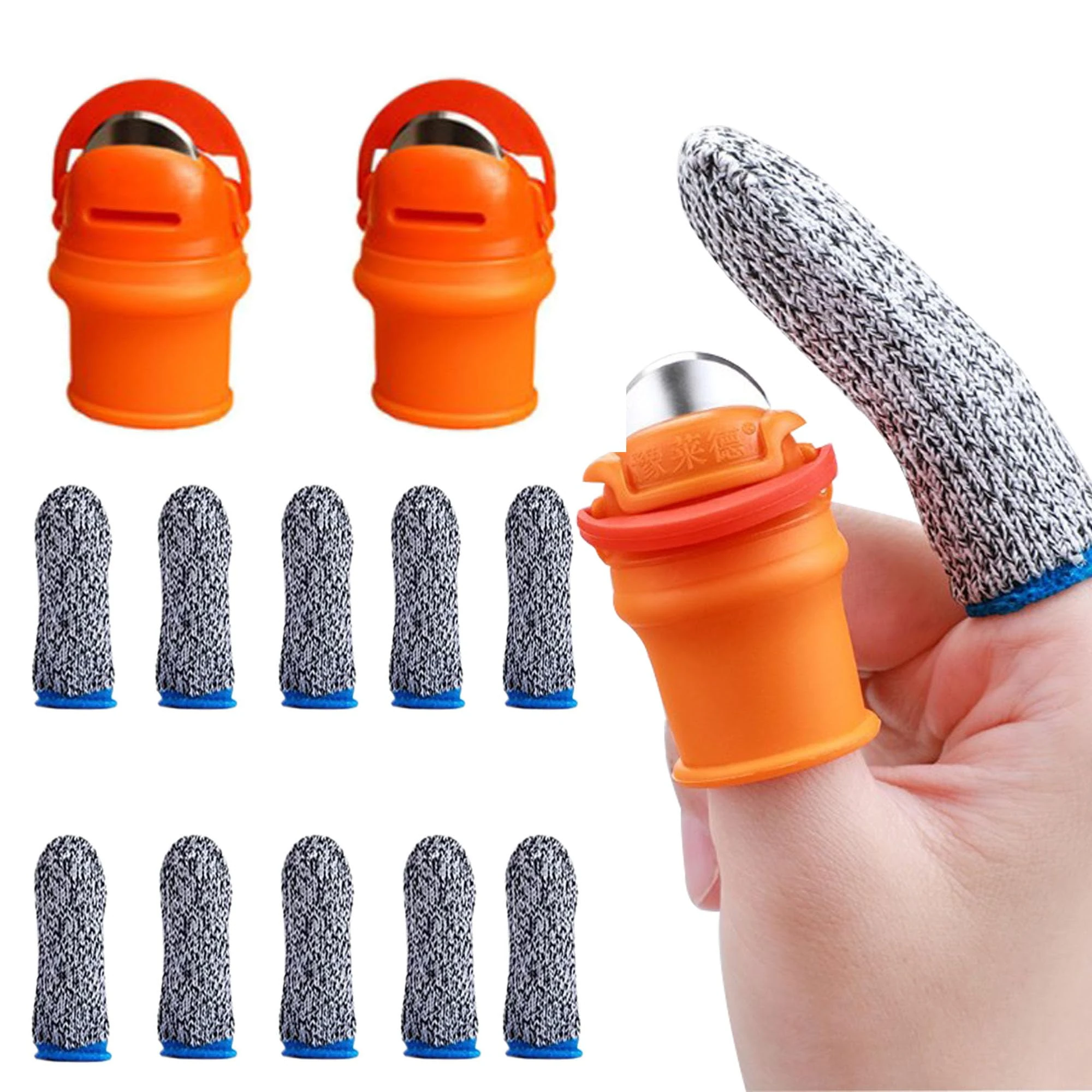 SYXLS 12 PCS Silicone Thumb Knife, Silicone Thumb Knife Harvesting Tools, Finger Knife Harvesting Plant Knife for Trimming Plants Fruit Vegetables, Vegetable Gardening Tools with Finger Protector