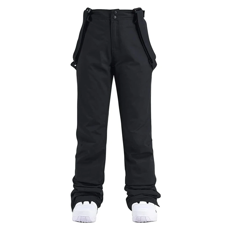 2022 Winter Ski Pants Men Women Outdoor Warm Snow Trousers Winter Ski Snowboarding Pants Black XL