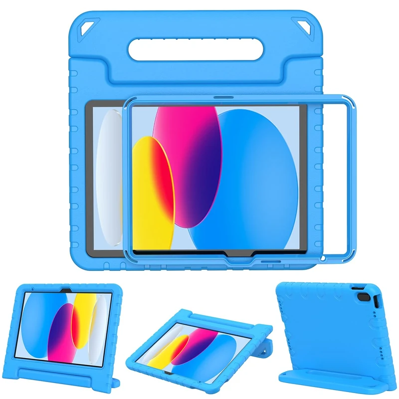 Surom Case with Built-in Screen Protector for iPad (A16) 11th/10th Generation (11/10.9 inch) 2025/2022, Shockproof Convertible Handle Stand Kids Case for iPad 11th/10th Generation, Blue