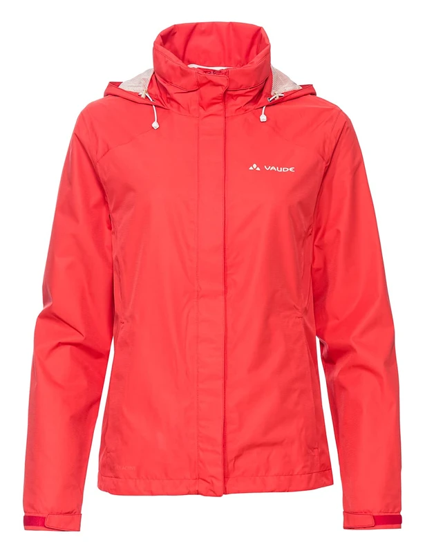 VAUDE Women's Rain Jacket Escape Bike Light flame, waterproof outdoor jacket, breathable biking jacket with hood, eco-friendly hiking jacket, 134/140