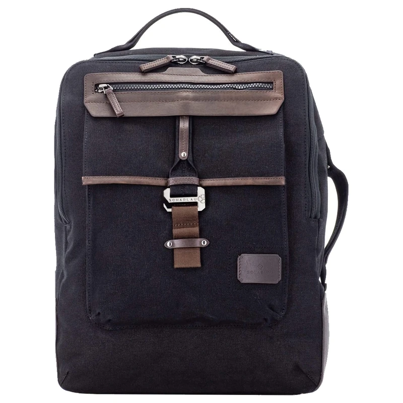 SCHARLAU Giant Baobab BA13-C01BK Cotton Backpack Black, black, 32 x 42 x 18 cm, Business