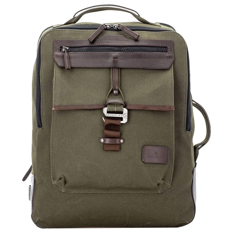 SCHARLAU Baobab Giant Backpack 15 Inches 42 cm, Green, 32 x 42 x 18 cm, Business