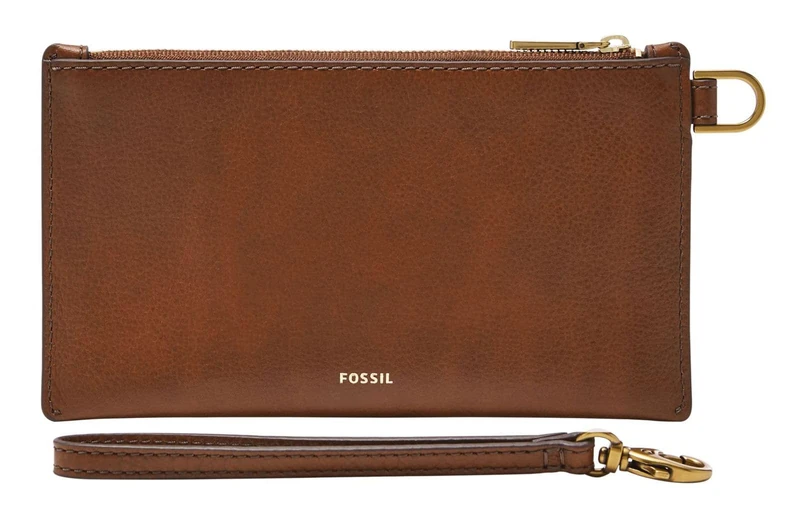 Fossil Wallet for Women , Leather Wristlet brown L 17,8 cm, W 0,3 cm, H 10,2 cm SLG1575200