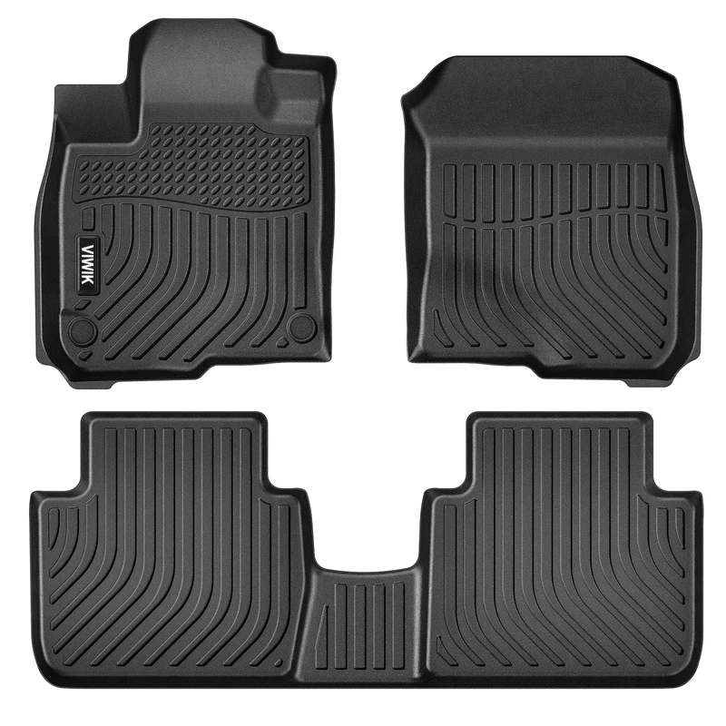 VIWIK Floor Mats for 2023 HR-V, Car Mats All Weather Protection Custom Floor Liners Full Set Include 1st and 2nd Row Front & Rear Black Car Liners