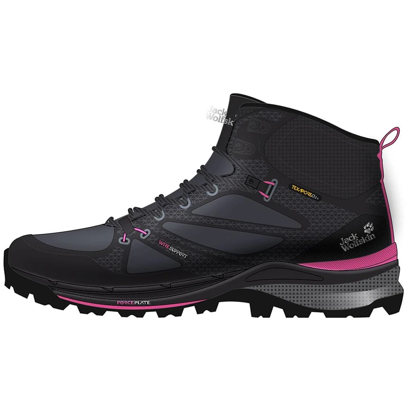 Jack Wolfskin Force Trekker Texapore Mid W Outdoor Shoes, Phantom Pink 1, 5.5 UK