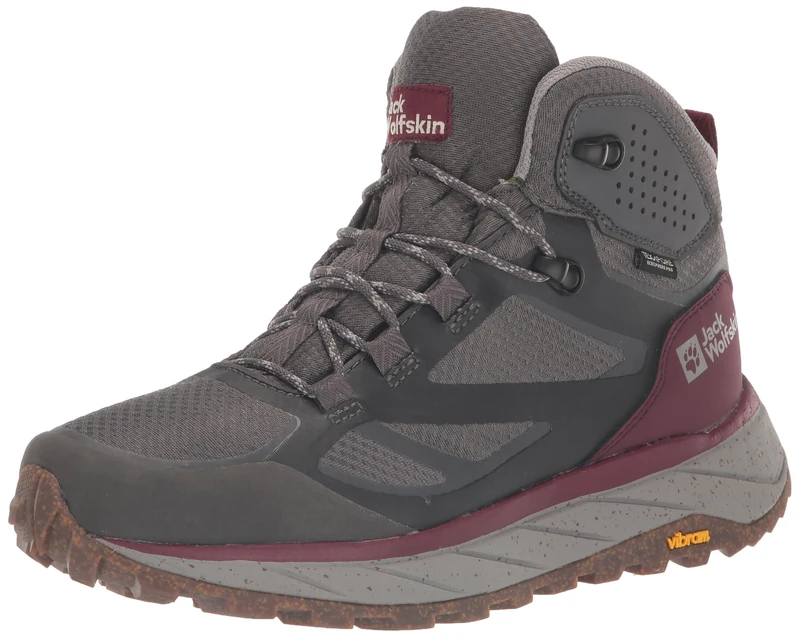 Jack Wolfskin Women's Terraventure Texapore Mid WWalking Shoe, Dark Maroon, 7 UK