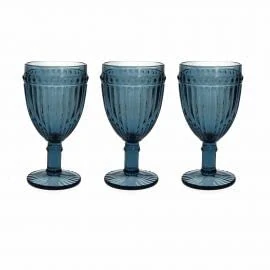 Tognana Dorico Set of 3 Glasses in Glass Paste Blue cc 310