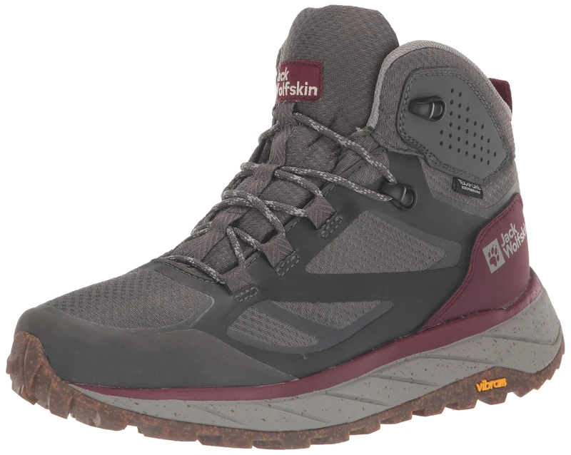 Jack Wolfskin Women's Terraventure Texapore Mid WWalking Shoe, Dark Maroon, 5.5 UK