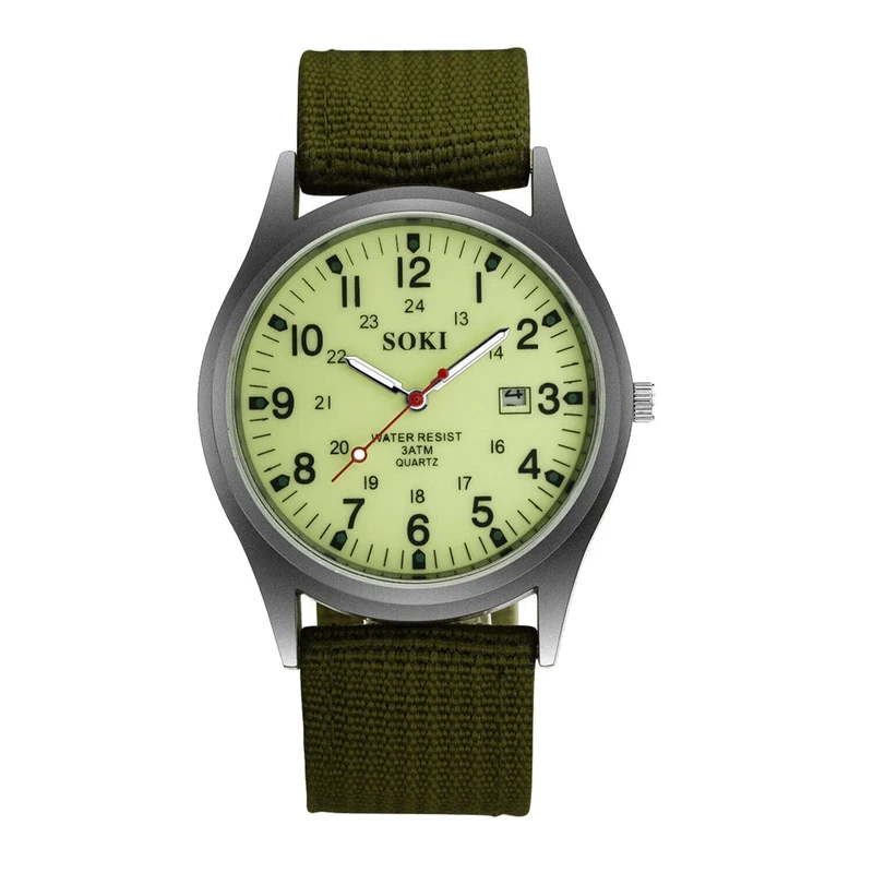 Gadgetking Military Army Men's Date Canvas Analog Quartz Sport Watch