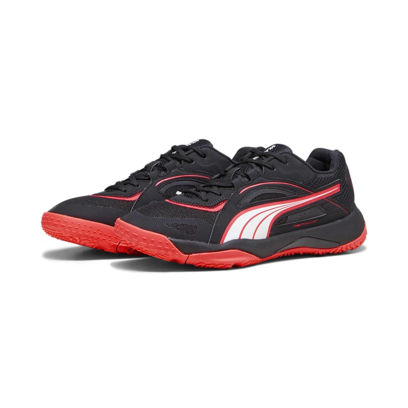 Puma Unisex Adults Solarstrike Ii Indoor Court Shoes, Puma Black-Fire Orchid-Puma White, 8 UK