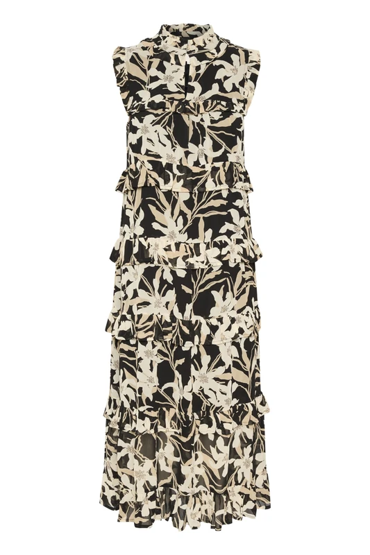 Part Two Women's Parilla Dress Casual, Black Flower Print, 12