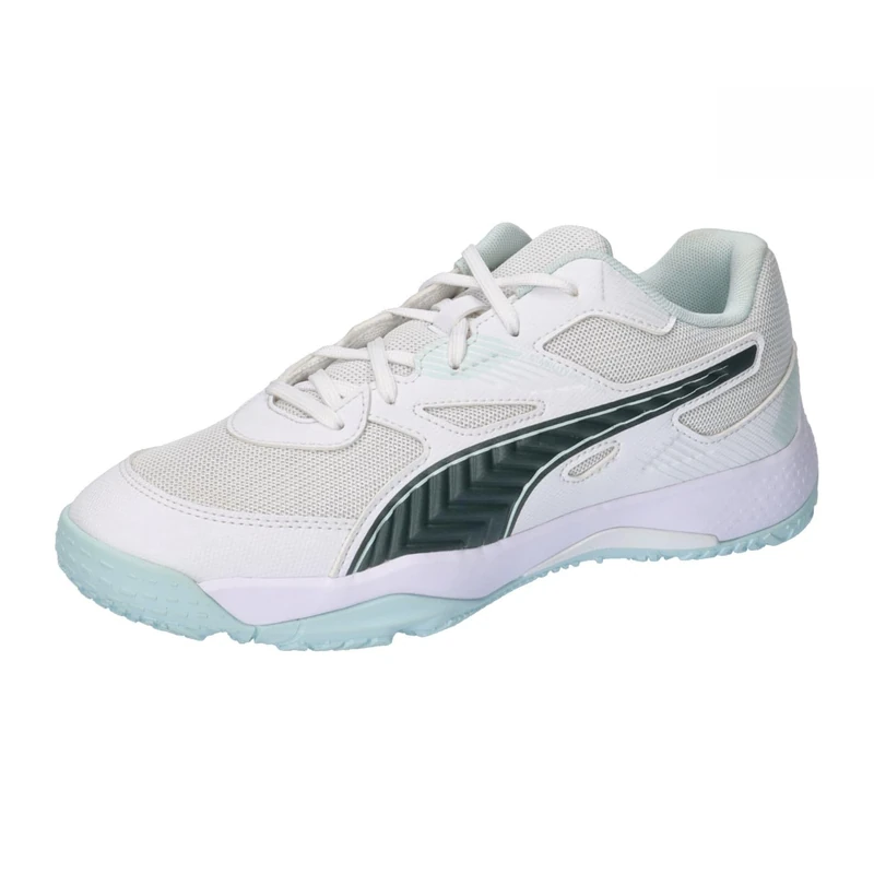 Puma Unisex Youth Solarflash Jr Ii Indoor Court Shoes, Puma White-Nitro Blue-Shadow Gray, 10 UK