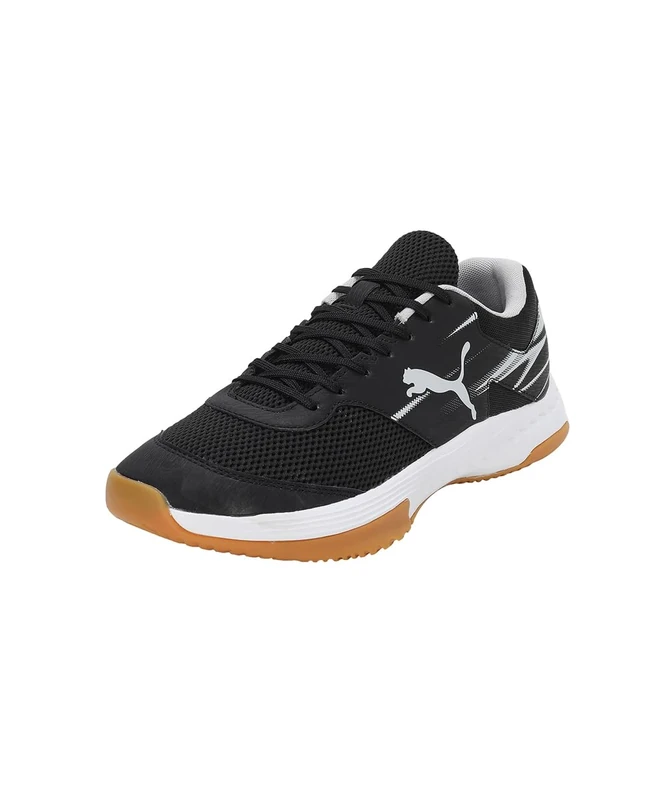 PUMA Mens Varion Ii Indoor Court Shoe, Puma Black Cool Light Gray Yellow Blaze Gum, 8 UK