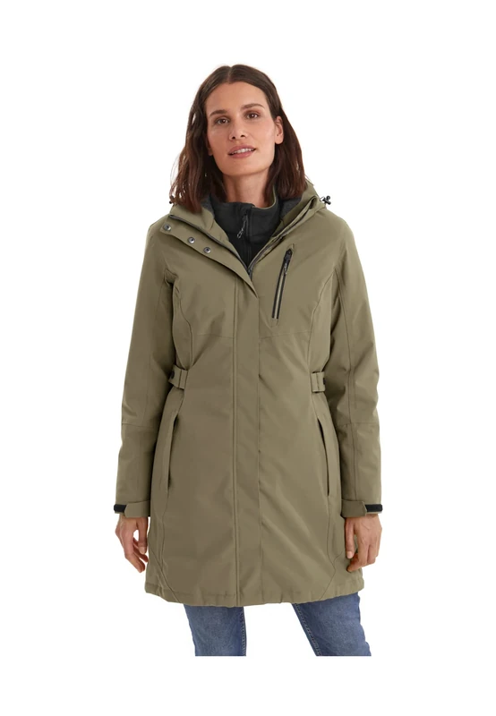 Killtec Women's Kow 165 Wmn Prk Functional Parka with Zip-Off Hood, Helloliv, 36 (EU)