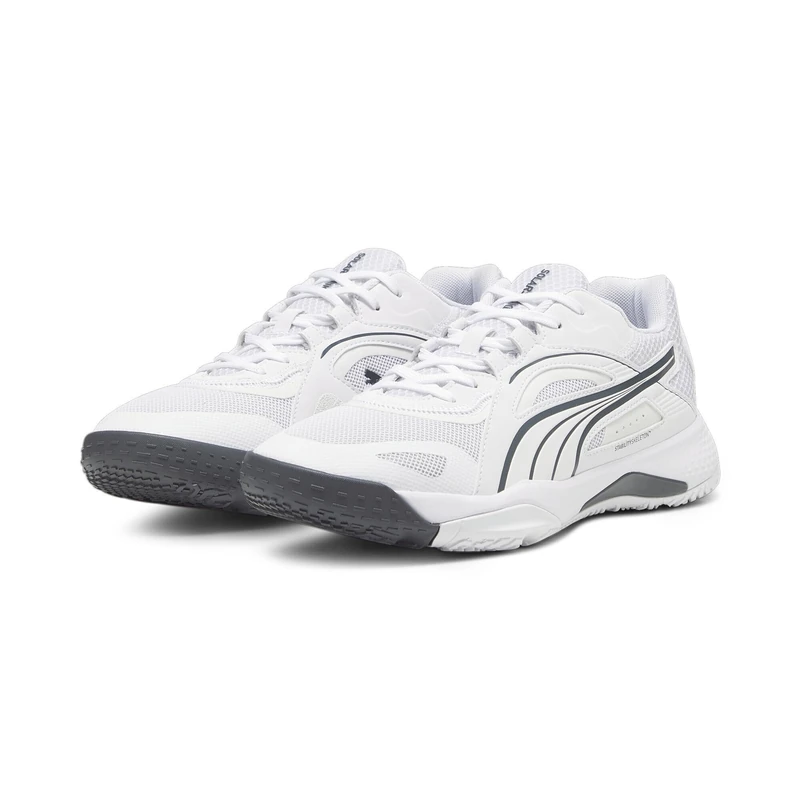 Puma Unisex Adults Solarstrike Ii Indoor Court Shoes, Puma White-Shadow Gray, 10 UK