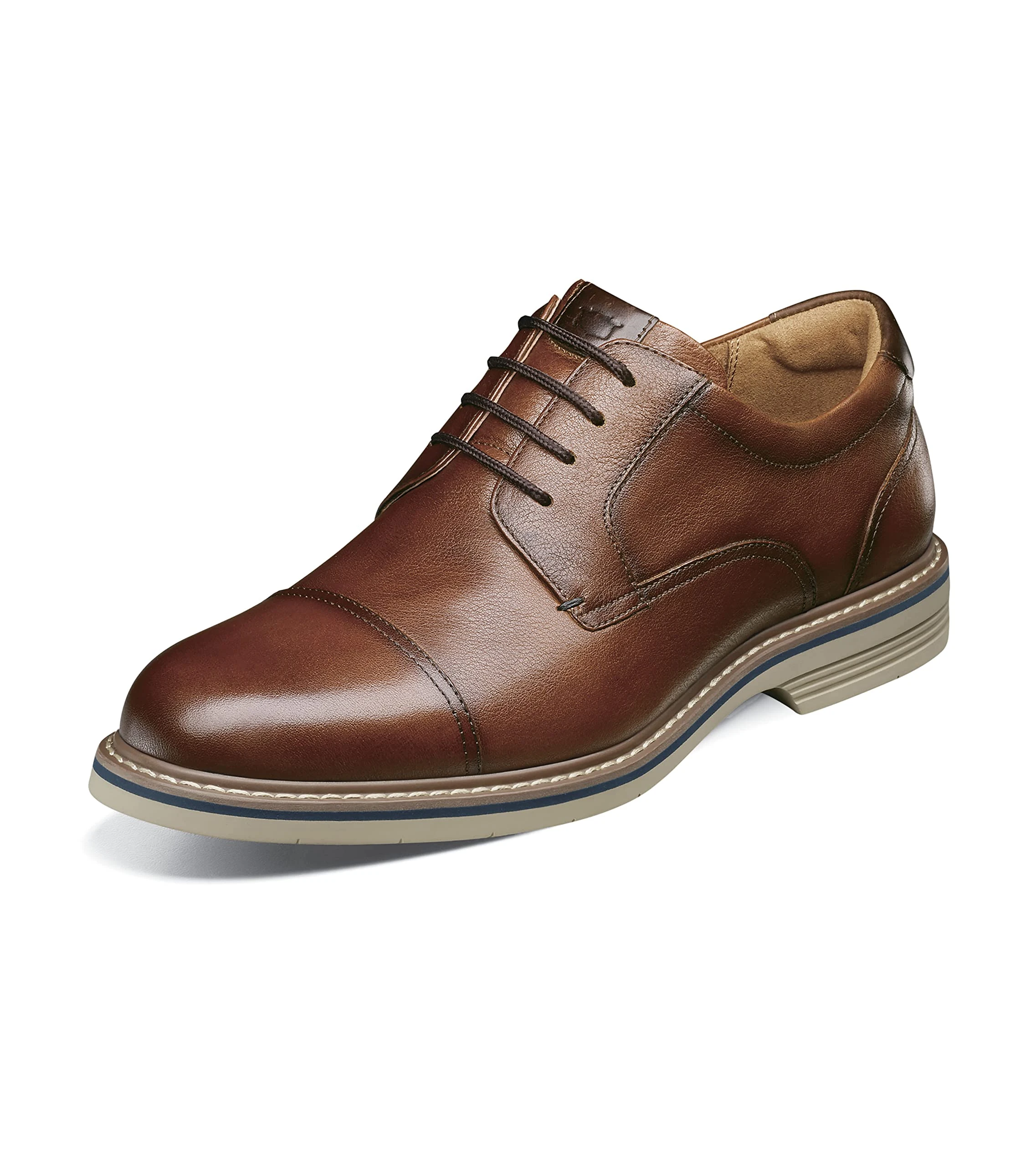 Florsheim Men's Neufeld Cap Toe Oxford, Cognac Tumbled, 14 UK