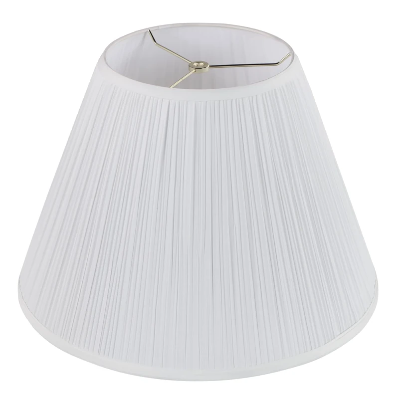 Aspen Creative 33137, Mushroom Pleated Traditional Spider Lamp Shade, White, 9" Top x 18" Bottom x 13" Slant