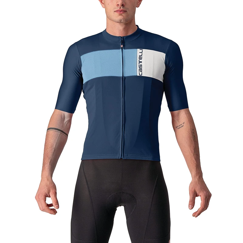 CASTELLI 4522023-424 PROLOGO 7 Jersey Men's T-Shirt Belgian Blue/Drive Blue-Silver Gray XS