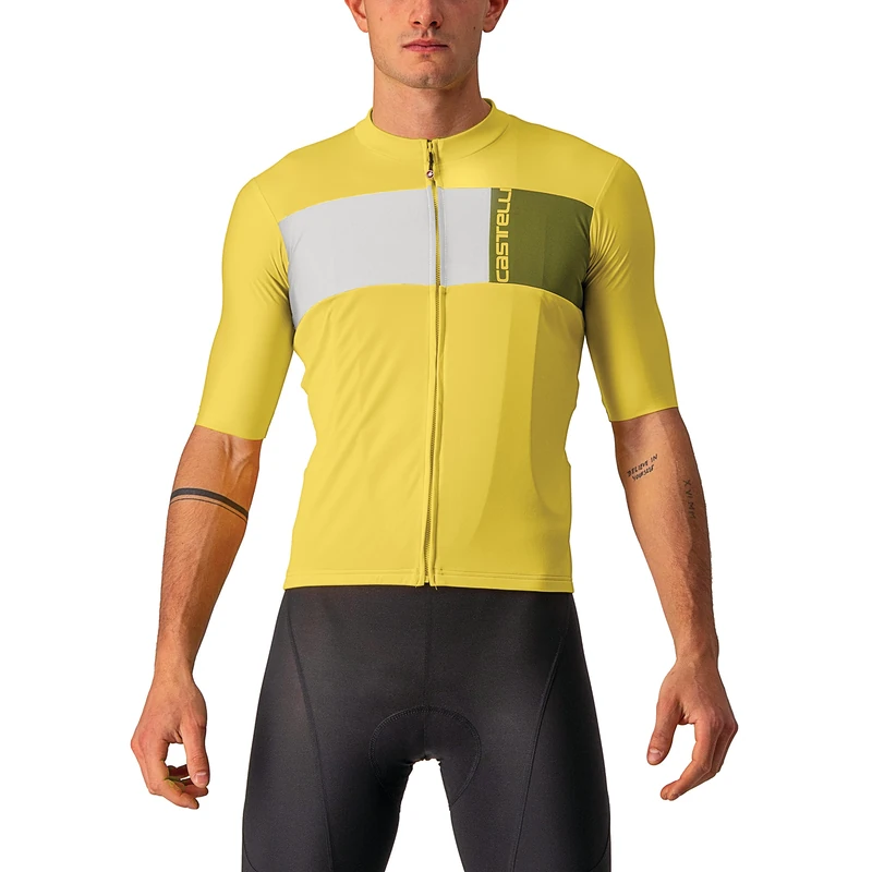 CASTELLI 4522023-782 PROLOGO 7 Jersey Men's T-Shirt Passion Fruit/Ivory-Avocado Green XXL