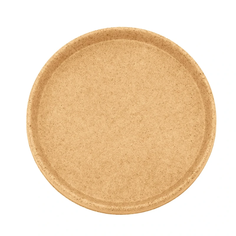 The HC Companies 28 Inch Terrazzo Round Premium Plant Saucer – Indoor Outdoor Plastic Plant Trays for Pots - 28"x28"x2.48" Sandstone